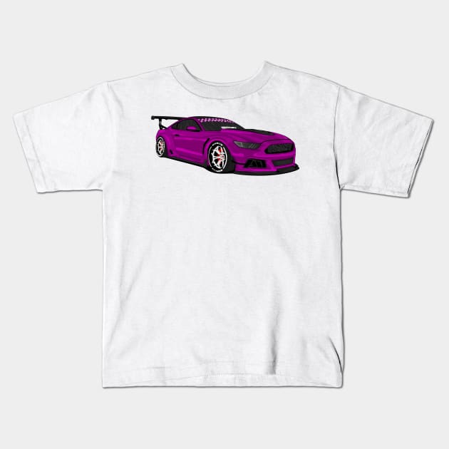 MUSTANG WIDEBODY PURPLE Kids T-Shirt by VENZ0LIC